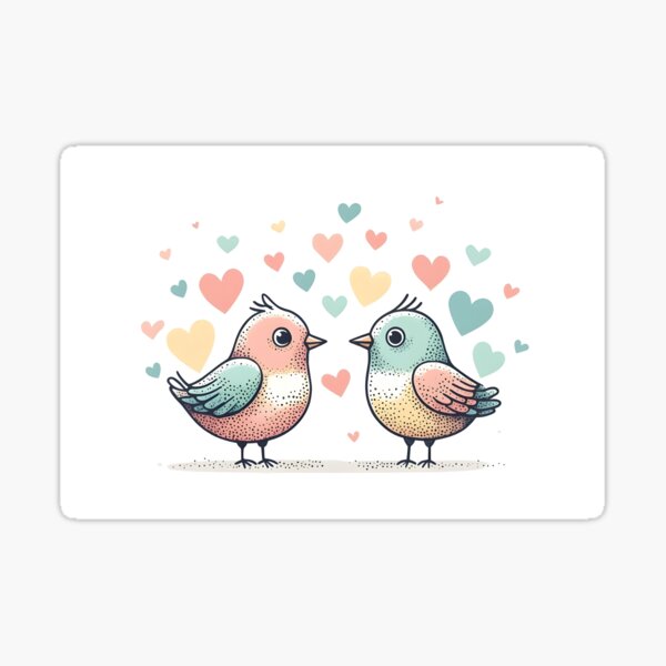 Item preview, Two Birds Fall in Love Dot designed and sold by kimballchoart.
