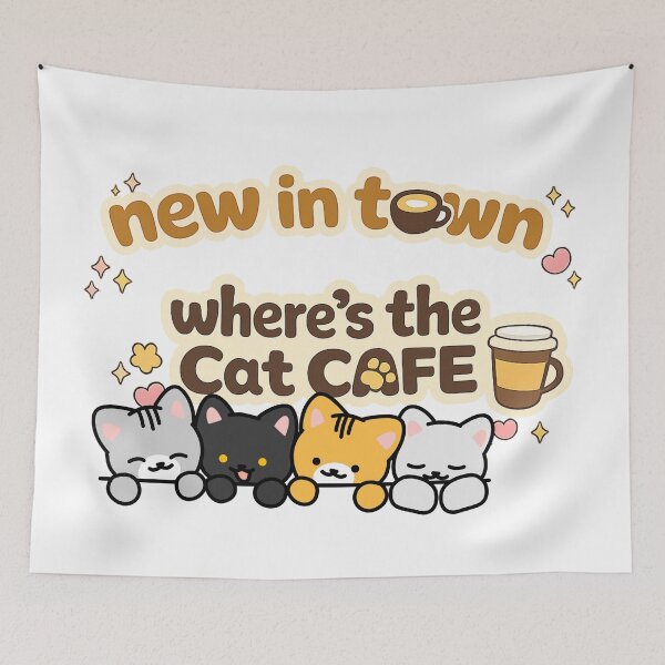 Item preview, New in Town Where’s the Cat Cafe? designed and sold by Taberland.