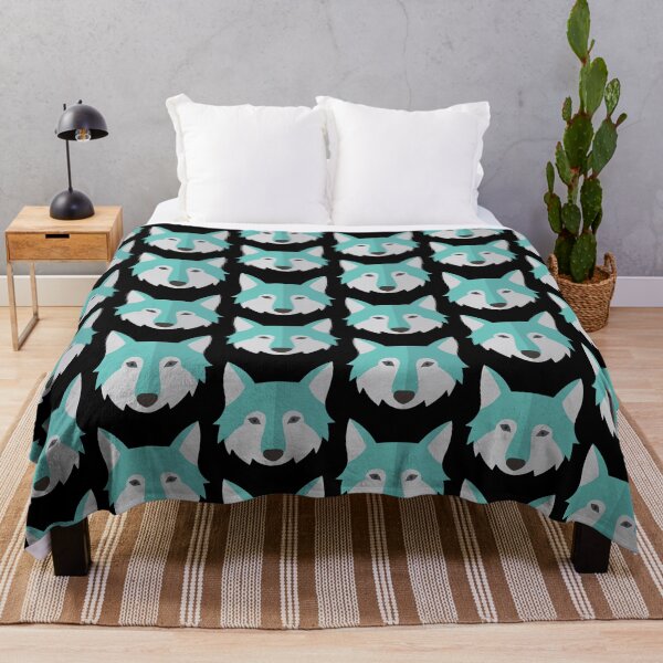 Item preview, Aqua wolf face designed and sold by jazzydevil.