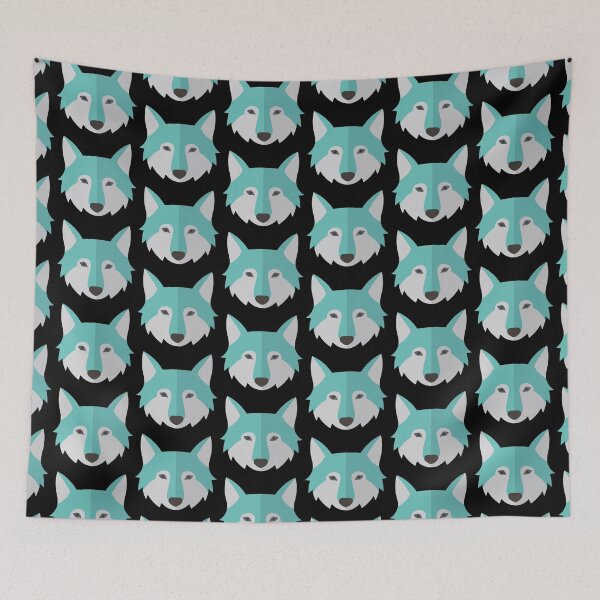 Item preview, Aqua wolf face designed and sold by jazzydevil.
