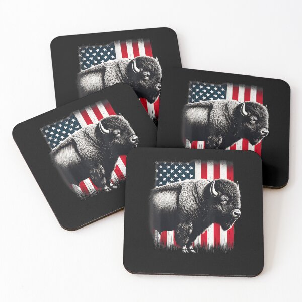 Item preview, Vintage Buffalo American flag Bison Patriotic gift designed and sold by Goleon12.