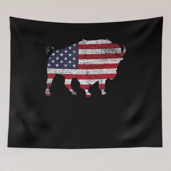 Item preview, USA Flag Wildlife Animal Patriotic American Bison Buffalo Women Kids Men designed and sold by Goleon12.