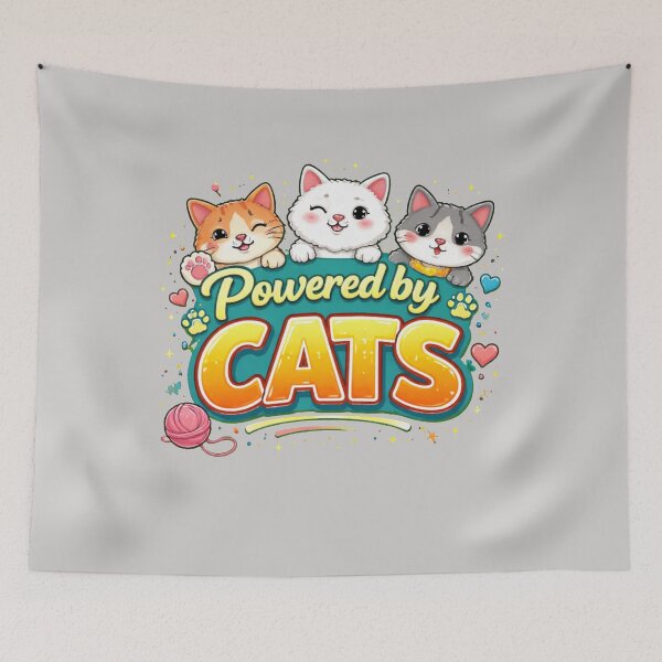 Item preview, Humor Cat – Powered by Cats – Minimalist Design designed and sold by Thethe-Shop.