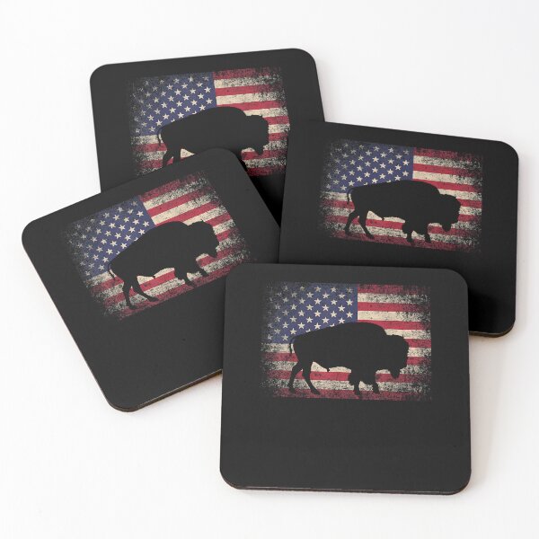 Item preview, Buffalo Bison 4th of July Gift American Flag USA - America designed and sold by Goleon12.