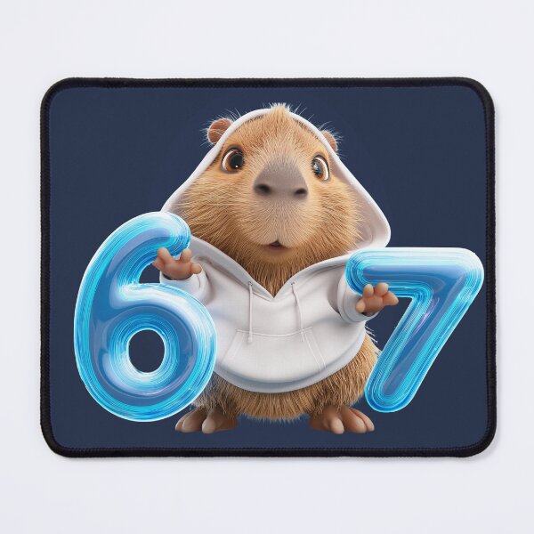 Item preview, Meet the 67-Bara – the chillest capybara around - Cool Hoodie animal with glowing blue numbers designed and sold by Zajumaris Art & Heart.
