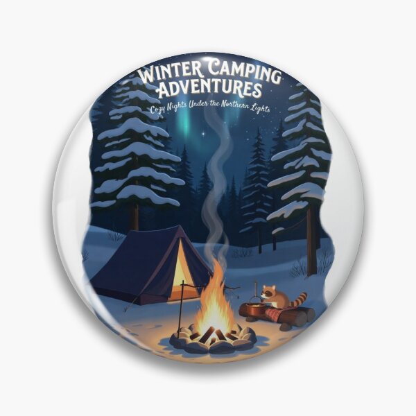 Item preview, Winter Camping Adventures Cozy Nights Northern Lights Art designed and sold by Falconwolf.