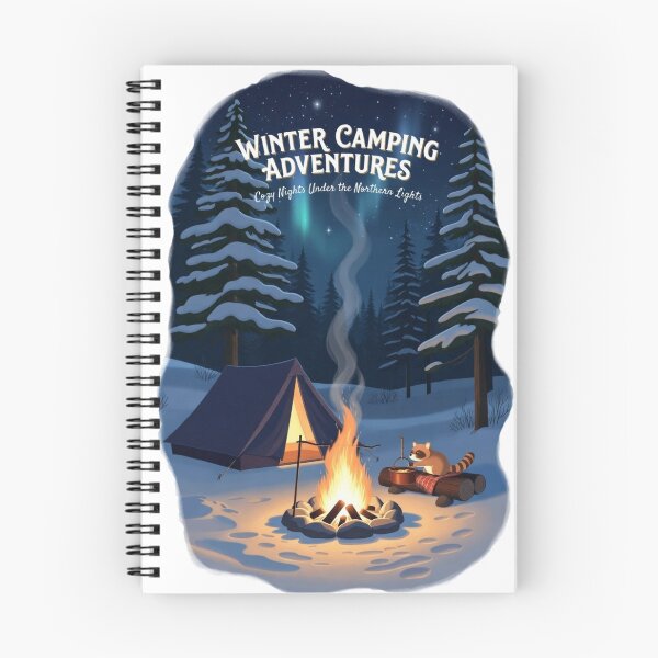 Item preview, Winter Camping Adventures Cozy Nights Northern Lights Art designed and sold by Falconwolf.