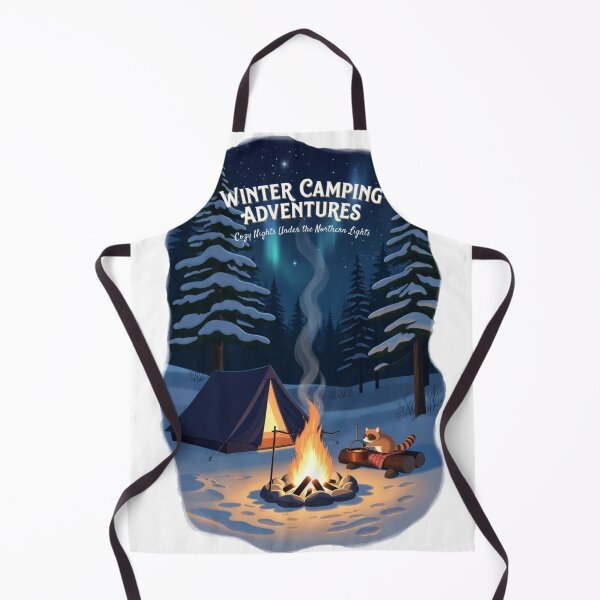 Item preview, Winter Camping Adventures Cozy Nights Northern Lights Art designed and sold by Falconwolf.