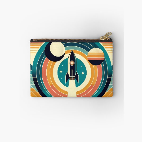 Item preview, Retro Rocket Launch Geometric Space Scene designed and sold by InkSmithery.