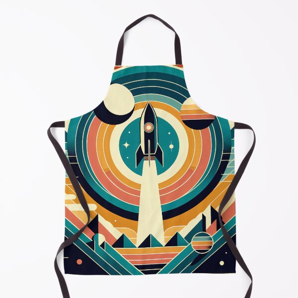 Item preview, Retro Rocket Launch Geometric Space Scene designed and sold by InkSmithery.