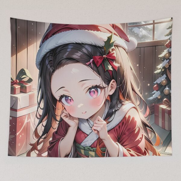 Item preview, Nezuko Kamado Demon Slayer Christmas Kimono Santa Hat designed and sold by mildaclairmo.