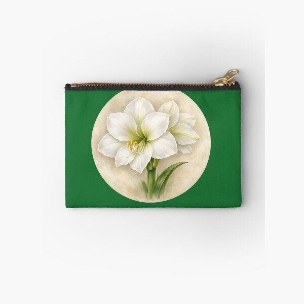 Item preview, White Amaryllis Elegance – Pure Winter Bloom Circle Design designed and sold by TheJoyfulPen.