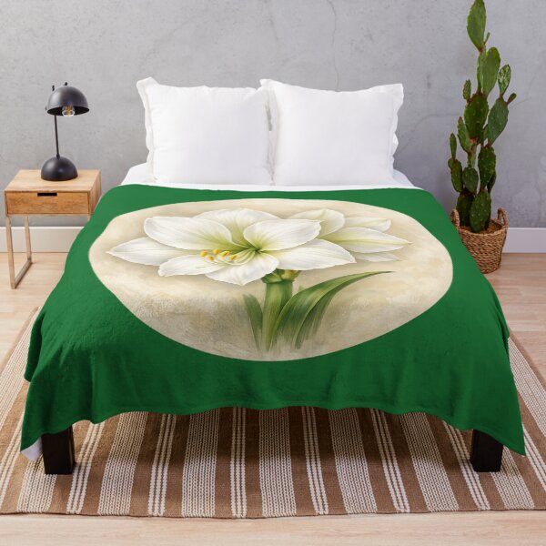 Item preview, White Amaryllis Elegance – Pure Winter Bloom Circle Design designed and sold by TheJoyfulPen.