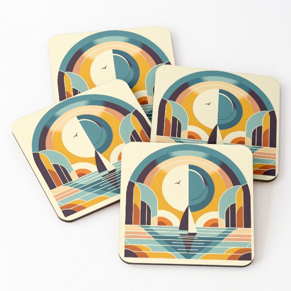 Item preview, Geometric Sailboat Sunset Arches designed and sold by InkSmithery.