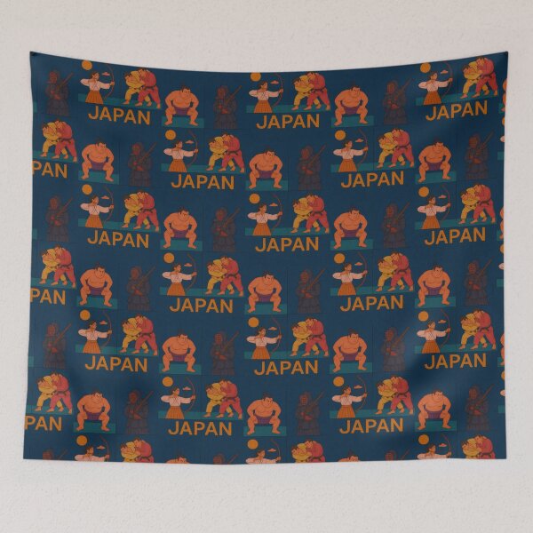 Item preview, Japan Martial Arts Faux Wool Art – Sumo Kendo Kyudo Judo Knitted Style Illustration designed and sold by TheTrendsDesk.