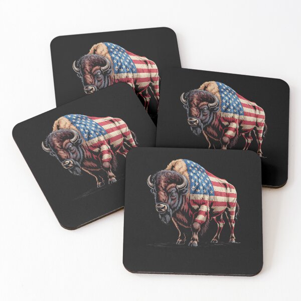 Item preview, Bison American Flag Buffalo 4th of July Bison Gifts for Men designed and sold by Goleon12.
