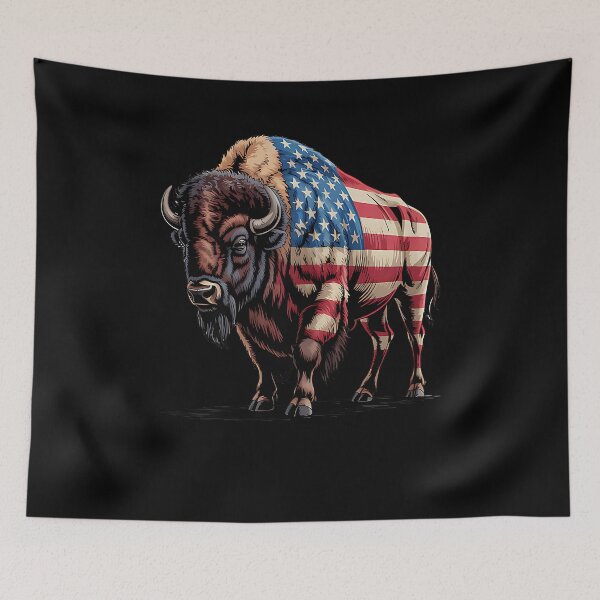 Item preview, Bison American Flag Buffalo 4th of July Bison Gifts for Men designed and sold by Goleon12.