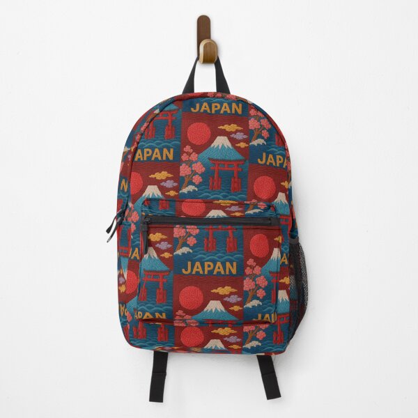 Item preview, Japan Faux Wool Art – Mount Fuji Torii Gate Sakura Knitted Style Travel Illustration designed and sold by TheTrendsDesk.