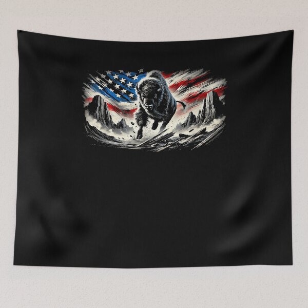 Item preview, Western Buffalo American Bison USA Buffalo American flag designed and sold by Goleon12.