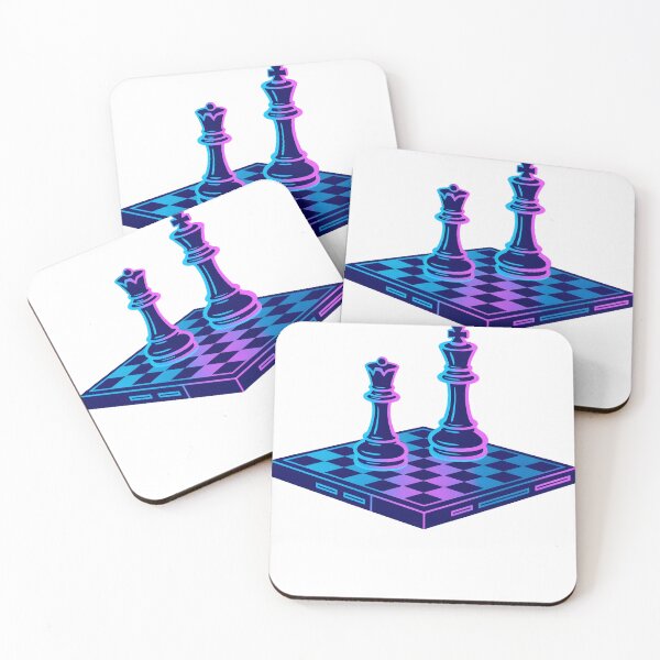 Item preview, Neon Chess King and Queen Cyberpunk Design designed and sold by ArdjaN_PL.