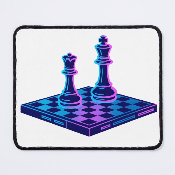 Item preview, Neon Chess King and Queen Cyberpunk Design designed and sold by ArdjaN_PL.