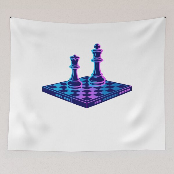 Item preview, Neon Chess King and Queen Cyberpunk Design designed and sold by ArdjaN_PL.