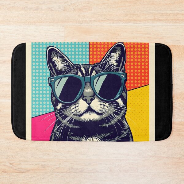 Item preview, Cool Pop Art Cat with Retro Sunglasses - Vibrant Style designed and sold by ArtivioShop.