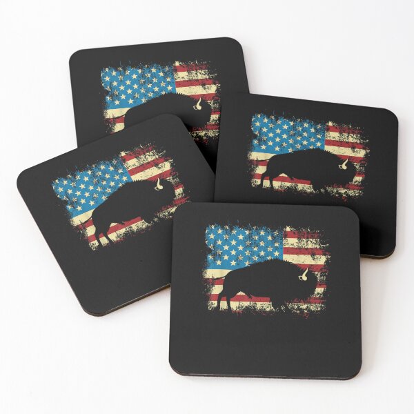 Item preview, Patriotic American Bison Buffalo Lover Wildlife USA Flag designed and sold by Goleon12.