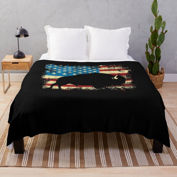 Item preview, Patriotic American Bison Buffalo Lover Wildlife USA Flag designed and sold by Goleon12.