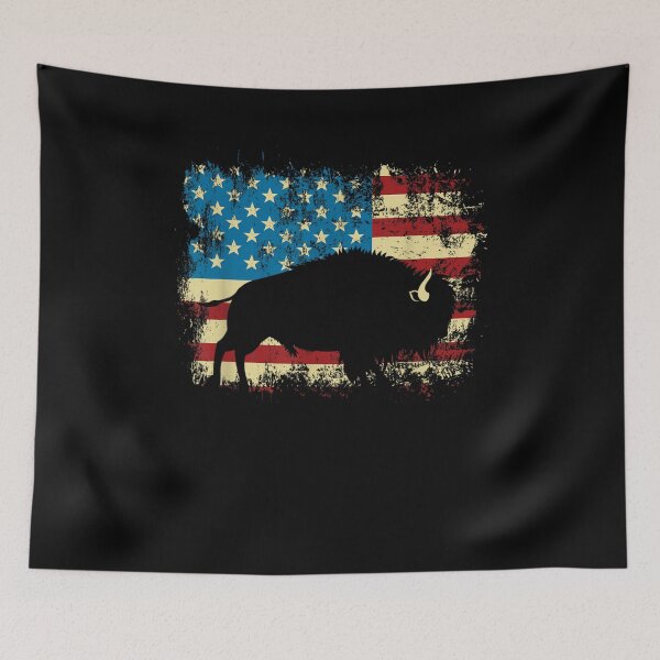 Item preview, Patriotic American Bison Buffalo Lover Wildlife USA Flag designed and sold by Goleon12.