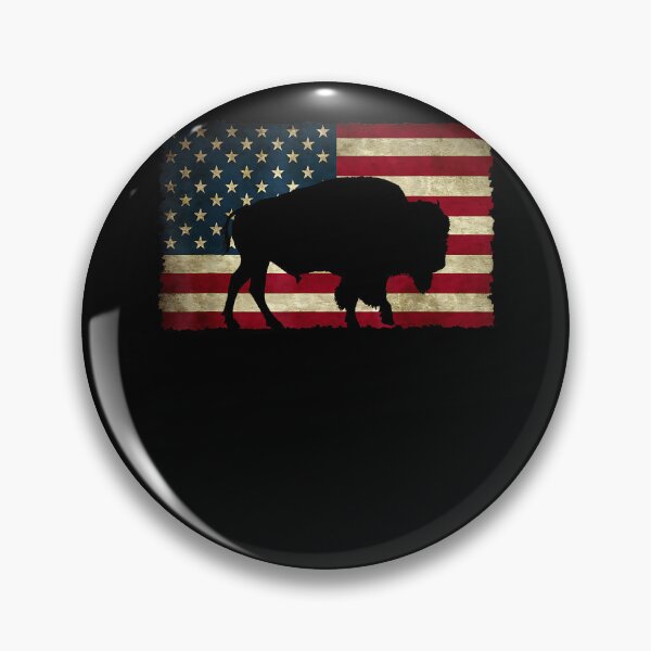 Artikelvorschau, Retro-Büffelflagge mit amerikanischer Flagge (USA) für Frauen, Kinder und Männer entworfen und verkauft von Goleon12.