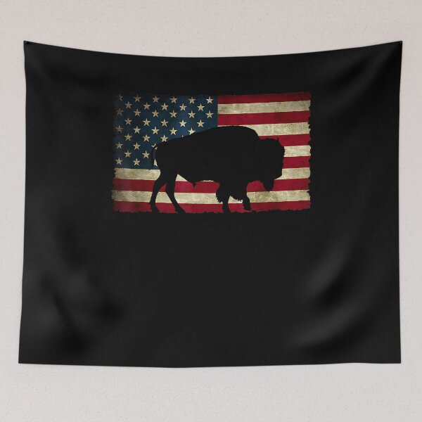 Item preview, Retro Buffalo American Flag USA Bison for Women Kids Men designed and sold by Goleon12.