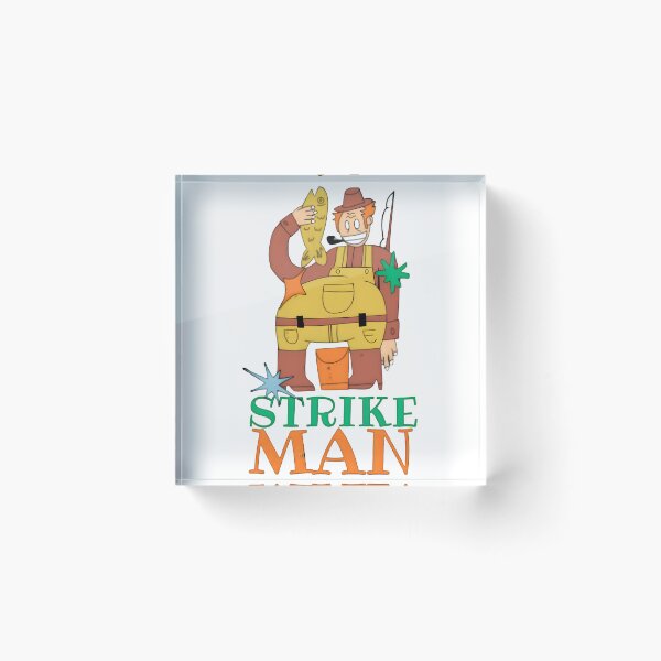 Item preview, Strike Man Fishing Cartoon designed and sold by Thedondom.