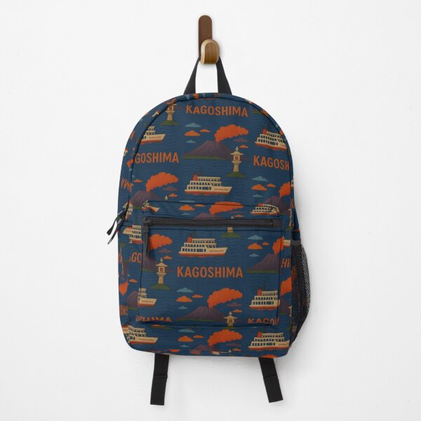 Item preview, Kagoshima Sakurajima Ferry Faux Wool Art – Japan Volcano Travel Knitted Style Illustration designed and sold by TheTrendsDesk.