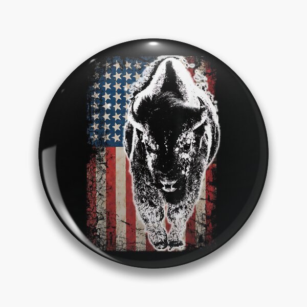 Artikelvorschau, Vintage Buffalo Amerikanische Flagge Bison entworfen und verkauft von Goleon12.