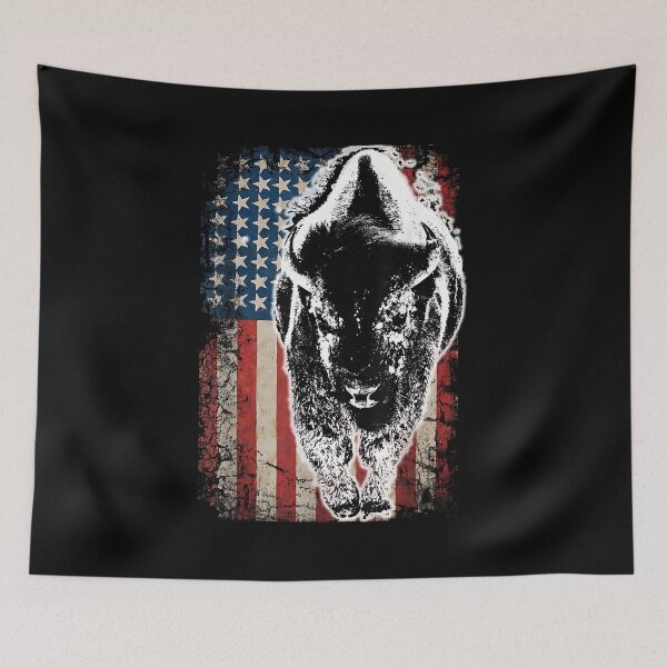 Item preview, Vintage Buffalo American Flag Bison designed and sold by Goleon12.