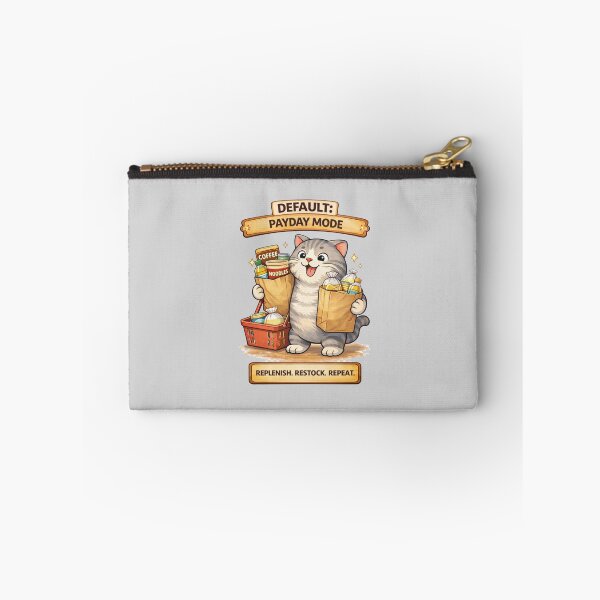 Item preview, Funny Cat Default Payday Mode Cat Humor Adulting Survival Meme designed and sold by Mindworx21.