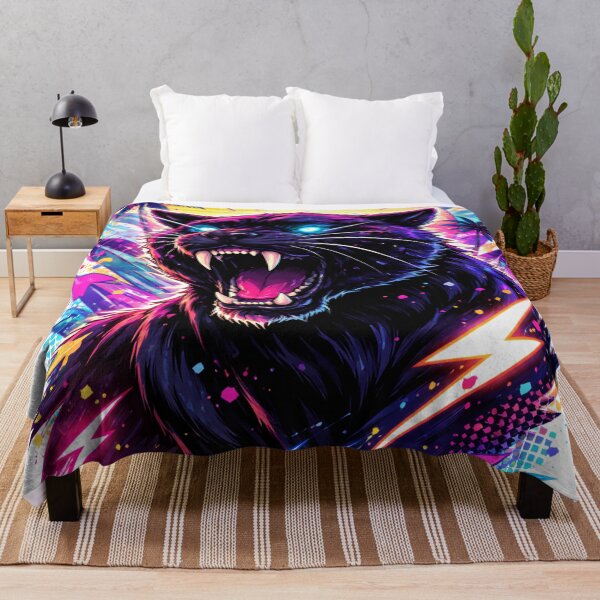 Item preview, Neon Jungle: The Cry of the Vaporwave Panther designed and sold by JonelleTshirts.