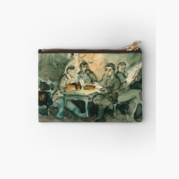 Item preview, Expressionist War Drawing Soldiers Reading Art History Lovers designed and sold by RickE.