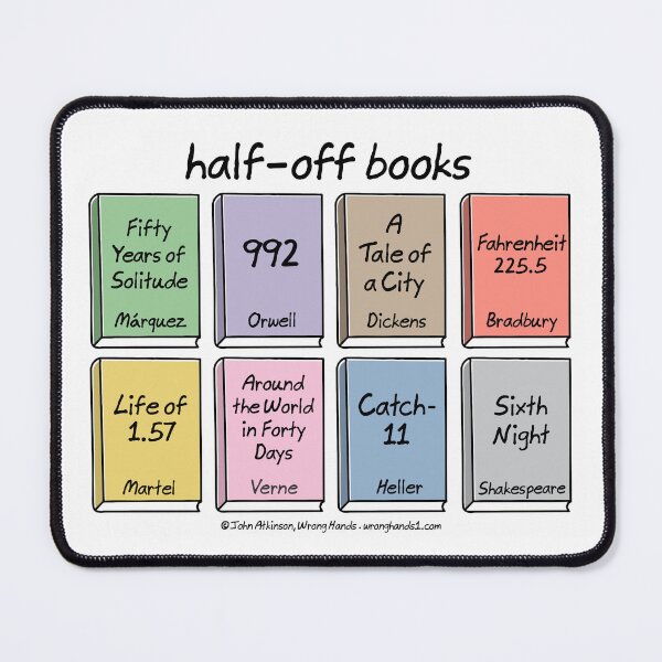 Item preview, half-off books designed and sold by WrongHands.