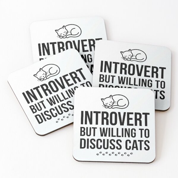 Item preview, Introvert Cat Lover Funny Quote Cat Humor Minimal Design designed and sold by WagnerLab.