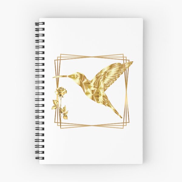 Item preview, Elegant Golden Hummingbird with Geometric Frame designed and sold by ArtMochis.
