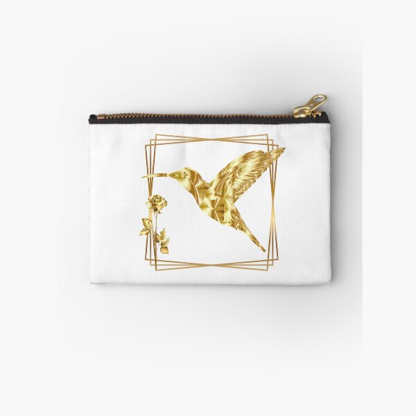 Item preview, Elegant Golden Hummingbird with Geometric Frame designed and sold by ArtMochis.
