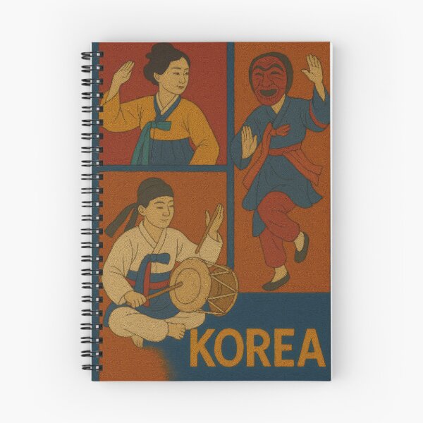 Item preview, Korea Traditional Dance Faux Wool Art – Korean Folk Dance Mask Drum Hanbok Knitted Style Illustration designed and sold by TheTrendsDesk.