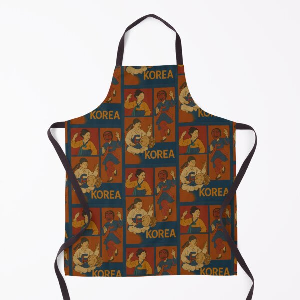 Item preview, Korea Traditional Dance Faux Wool Art – Korean Folk Dance Mask Drum Hanbok Knitted Style Illustration designed and sold by TheTrendsDesk.