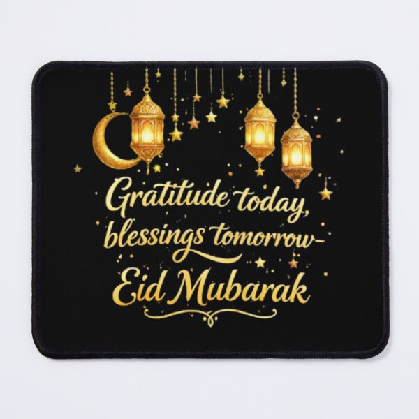 Item preview, Gratitude Today Blessings Tomorrow – Eid Mubarak Lantern Crescent Moon Sticker designed and sold by CutePearlStudio.