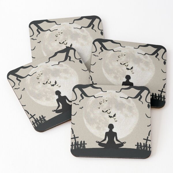 Item preview, Goth Moon Cemetery Yoga Mat | Bats Full Moon Silhouette | Witchy Dark Academia Fitness Mat | Spooky Aesthetic Gothic Decor designed and sold by SideEye Co.