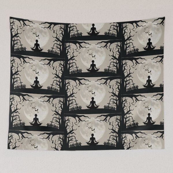 Item preview, Goth Moon Cemetery Yoga Mat | Bats Full Moon Silhouette | Witchy Dark Academia Fitness Mat | Spooky Aesthetic Gothic Decor designed and sold by SideEye Co.