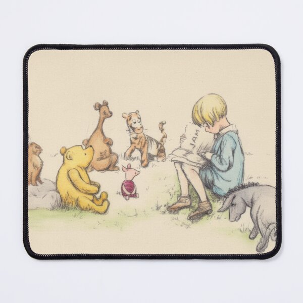 Item preview, Christoper Robin reading to Pooh - Storybook Illustration Child Reading Animals Nursery Art Lovers designed and sold by RickE.