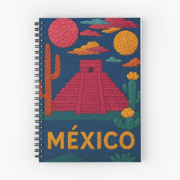 Item preview, Mexico Pyramid Faux Wool Art – Chichen Itza Desert Cactus Knitted Style Travel Illustration designed and sold by TheTrendsDesk.